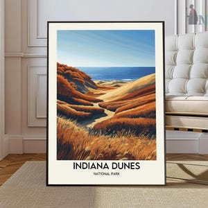 Indiana Dunes National Park Poster: Lake Michigan Nature Print