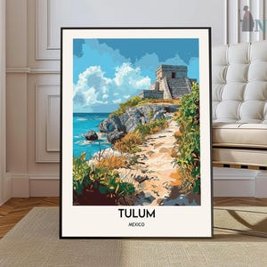 Tulum Poster, Tulum Travel Print, Tropical Decor, Botanical Print, South American Travel Poster, Latin American Decor, Tulum Gift