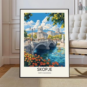 Skopje poster, Skopje Wall Art, Skopje Print, Skopje Photo, Skopje Poster Print, Skopje Travel, Skopje city, Skopje North Macedonia poster