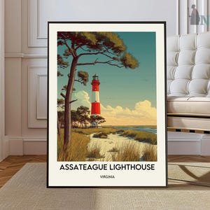 Assateague Lighthouse poster, Assateague Lighthouse Wall Art, Assateague Lighthouse Print, Assateague Lighthouse Virginia poster