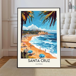 Santa Cruz poster, Santa Cruz Wall Art, Santa Cruz Print, Santa Cruz Photo, Santa Cruz Poster Print, Santa Cruz  California Travel Poster