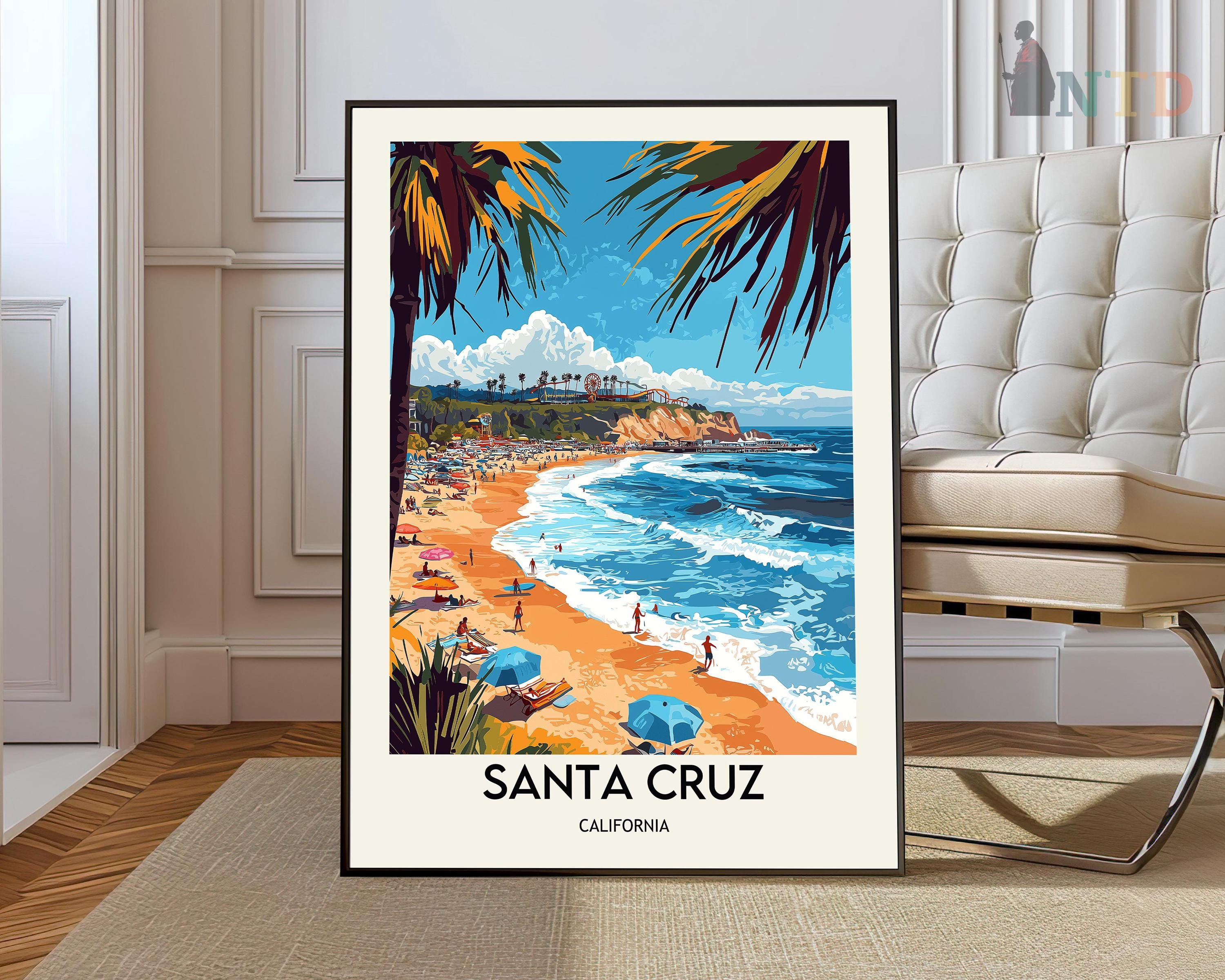 Santa Cruz Poster, Santa Cruz Wall Art, Santa Cruz Print, Santa