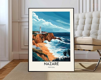 Nazaré poster, Nazaré Wall Art, Nazaré Print, Nazaré Photo, Nazaré Poster Print, Nazaré Travel Poster, Nazaré Portugal, Nazaré Canyon print