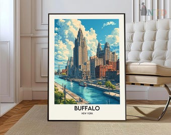 Buffalo Print, Buffalo Poster, Buffalo Wall Art, Buffalo Travel, Buffalo art print, Buffalo artwork, Buffalo Photo, Buffalo New York Print