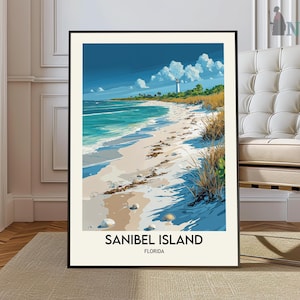 Sanibel Island Reiseplakat, Sanibel Wandkunst, Sanibel Posterdruck, Sanibel Foto, Sanibel Decor, Florida, USA