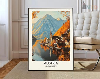 Póster de Austria, Arte mural de Austria, Impresión de Austria, Foto de Austria, Impresión de póster de Austria, Póster de viaje de Austria, Regalo de Austria