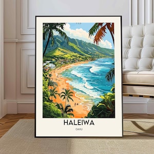 Haleiwa Hawaii Poster, North Shore Oahu Print, Haleiwa Travel Poster, Oahu Hawaii Print, North Shore Surf Art, North Shore Hawaii Poster