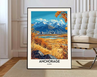 Anchorage-poster, Anchorage-muurkunst, Anchorage-afdruk, Anchorage-foto, Anchorage-posterafdruk, Anchorage-reisposter, Anchorage, Canada