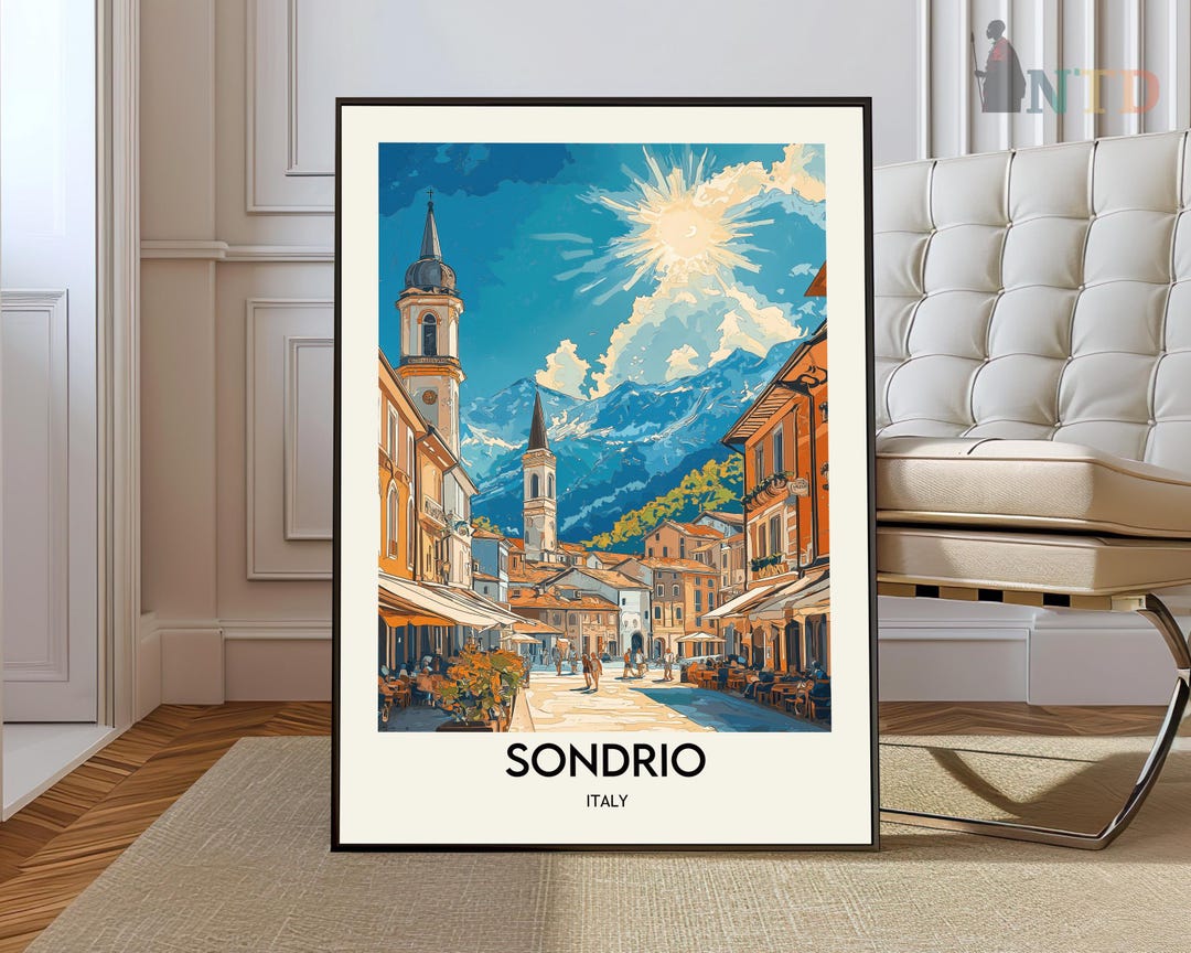 ソンドリオ イタリア ポスター: アルプスの街の旅行プリント - Etsy 日本