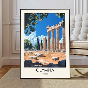 Olympia Poster, Olympia Wandkunst, Olympia Druck, Olympia Foto, Olympia Poster Druck, Olympia Reiseplakat, Olympia Stadt Griechenland