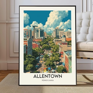 Allentown Wall Art, Allentown Travel Poster, Allentown Skyline Print, Allentown Photography, Allentown Illustration, Allentown Pennsylvania