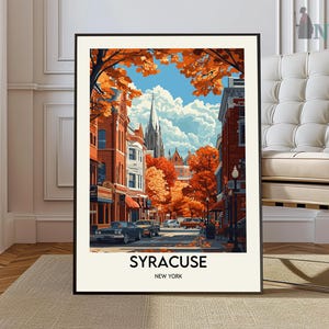 Syracuse Travel Print Wall Art Syracuse Wall Hanging Home Décor Syracuse Gift Art Lovers New York State Art Gift Lover Poster