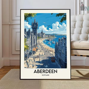 Aberdeen Poster, Scotland Print, Aberdeen Wall Art, Cityscape Poster, Aberdeen Decor, Scottish Print, Aberdeen Print, Scottish Wall Art