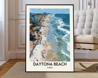 Daytona Beach Druck, Daytona Beach Plakat, Daytona Beach Wandkunst, Daytona Beach Dekor, Daytona Beach Kunstwerk, Daytona Beach Florida