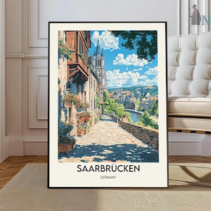 Saarbrücken poster, Saarbrücken Wall Art, Saarbrücken Print, Saarbrücken Photo, Saarbrücken Poster Print, Saarbrücken Saarland poster