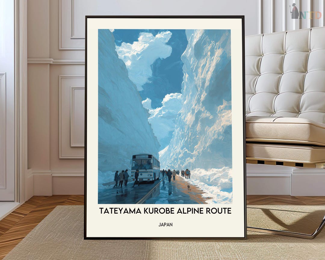 Tateyama Kurobe Alpine Route Poster, Japan Alps Snow Corridor Wall