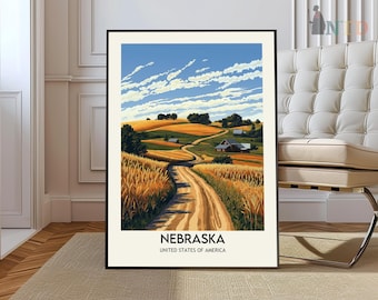 Nebraska Landscape Poster: Cornhusker State Art Print