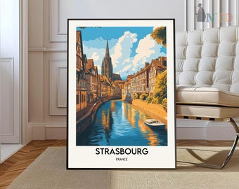 Strasbourg Travel Print Wall Art Strasbourg Wall Hanging Home Decoration Strasbourg France Gift Art Lovers Wall Art Print Art Strasbourg Art