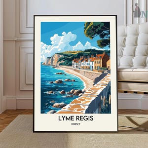 Lyme Regis Poster, Lyme Regis Reisedruck, Dorset Reiseplakat, britisches Dekor, Tropisches Dekor, Lyme Regis Geschenk, Lyme Regis Reiseplakat