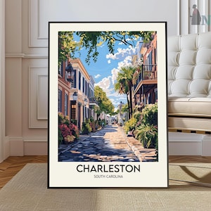 Impresión de Charleston, póster de Charleston, obra de arte de Charleston, impresión artística de Charleston, arte mural de Charleston, viaje a Charleston, fotografía de Charleston