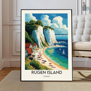 Rügen Poster, Rügen Print, Rügen Insel, Rugen Germany Gift, Vintage Travel Poster, Rügen Deutschland
