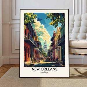 Póster digital de Nueva Orleans, Luisiana, descarga de arte imprimible, decoración del hogar de Nueva Orleans, póster de Nueva Orleans, póster digital de buñuelos de Nueva Orleans