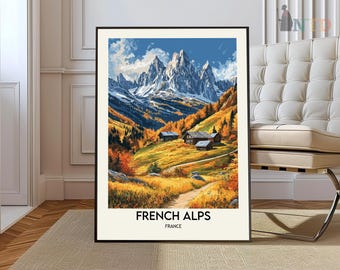 French Alps Poster, French Alps Print, French Alps Wall Art, Alps Print, French Alps Landscape, French Alps Decor, Alps Art
