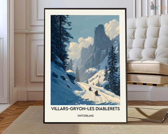 Villars-gryon-les Diablerets Switzerland Poster, Vaud Alps Ski