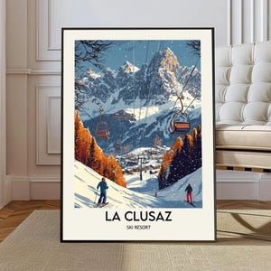 La Clusaz Ski Resort poster, La Clusaz Ski Resort Wall Art, La Clusaz Ski Resort Print, La Clusaz Ski Resort Photo, La Clusaz  French Alps