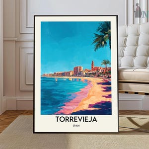 Affiche Torrevieja, oeuvre d'art murale Torrevieja, impression Torrevieja, photo Torrevieja, impression affiche Torrevieja, affiche de voyage Torrevieja