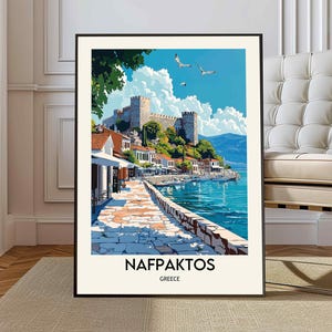 Cartel de Nafpaktos, Arte de pared de Nafpaktos, Impresión de Nafpaktos, Foto de Nafpaktos, Impresión de póster de Nafpaktos, Cartel de viaje de Nafpaktos, Nafpaktos Grecia