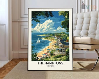 The Hamptons Travel Poster, The Hamptons Wall Art, The Hamptons Poster Print, The Hamptons Photo, The Hamptons Decor, New York, USAlogo