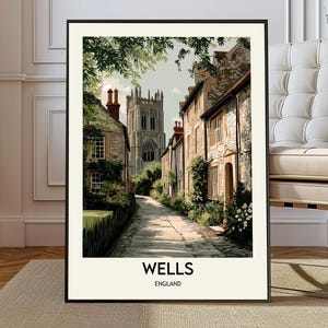 Wells poster, Wells muurkunst, Wells print, Wells foto, Wells poster print, Wells reizen, Wells kaart, Wells landmark, Wells Engeland poster