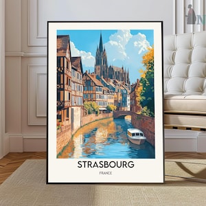 Strasbourg Poster, France Travel Print, French Decor, Europe Travel Poster, European Wall Art, Strasbourg Gift, Strasbourg Travel Poster