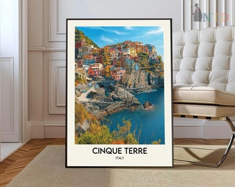 Cinque Terre Travel Poster, Cinque Terre Wall Art, Cinque Terre Poster Print, Cinque Terre Photo, Cinque Terre Decor, Italy