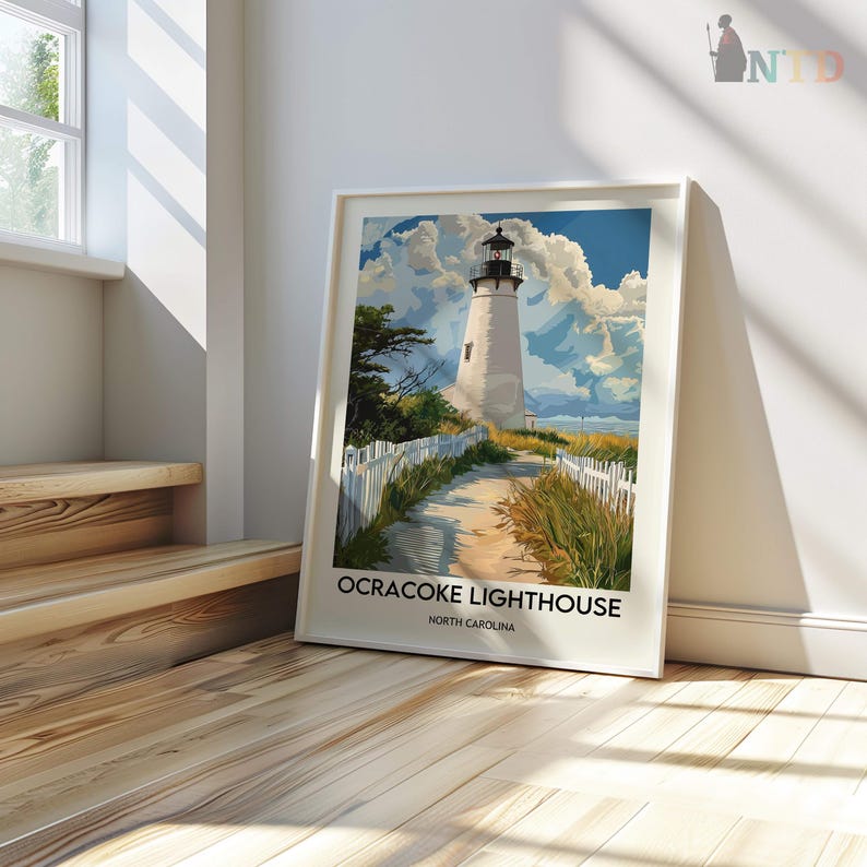 Ocracoke Lighthouse Poster: North Carolina Outer Banks Wall Art - Etsy