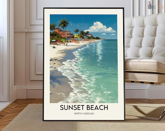 Sunset Beach NC poster, Sunset Beach Wall Art, Sunset Beach Print, Sunset Beach NC Photo, Sunset Beach Poster custom gift