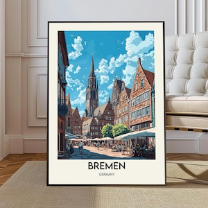 Bremen poster, Bremen Wall Art, Bremen Print, Bremen Photo, Bremen Poster Print, Bremen Travel, Bremen city, Bremen map, Bremen Germany