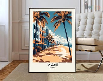Miami Print, Miami Wall Art, Miami Poster, Miami Photo, Miami Poster Print, Miami Travel Poster, Miami Florida