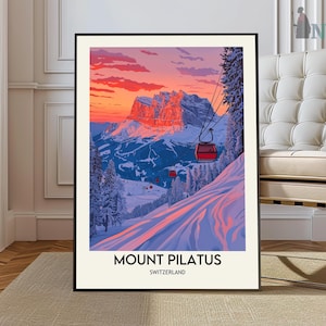 Pilatus Travel Print Wall Art Pilatus Wall Hanging Home Décor Pilatus Gift Art Lovers Switzerland Art Lover Gift Pilatus Travel Art