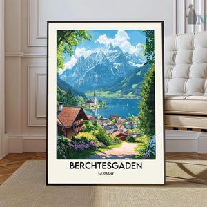 Berchtesgaden Poster, Germany Travel Print, German Decor, Europe Travel Poster, European Wall Art, Berchtesgaden Travel Poster