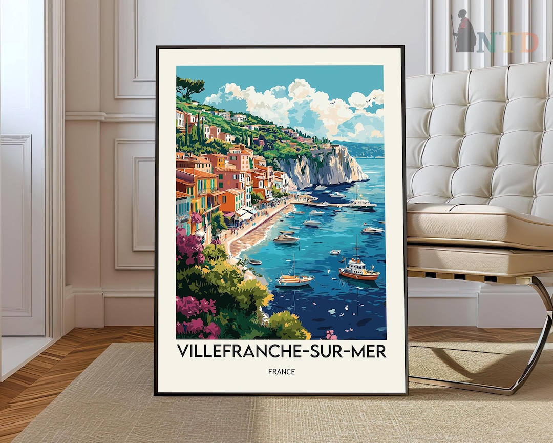 Villefranche-sur-mer French Riviera Travel Print Wall Decor Wall Art ...
