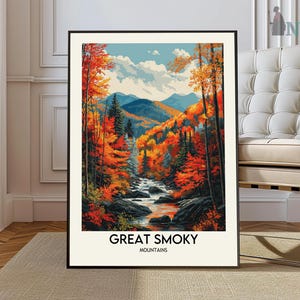 Great Smoky Mountains National Park Reiseplakat, Great Smoky Mountains Kunst, Poster Druck, Foto, Dekor, Tennessee und North Carolina, USA