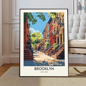 Impresión de Brooklyn, arte mural de Brooklyn, póster de Brooklyn, foto de Brooklyn, impresión de póster de Brooklyn, póster de viaje de Brooklyn, póster de Brooklyn Nueva York