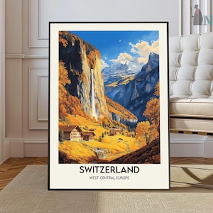 Switzerland Print, Switzerland Art Print, Switzerland Poster, Switzerland Wall Art, Swiss Travel Poster, Switzerland Travel, Basel, Lucerne