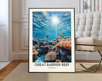 Great Barrier Reef, Great Barrier Reef Poster, Great Barrier Reef Reise, Great Barrier Reef Kunstdruck, Great Barrier Reef Australien Print