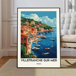 Villefranche-sur-Mer Impresión de viajes Villefranche-sur-Mer Arte mural Villefranche-sur-Mer Cartel Francia Viajes Impresiones Villefranche-sur-Mer