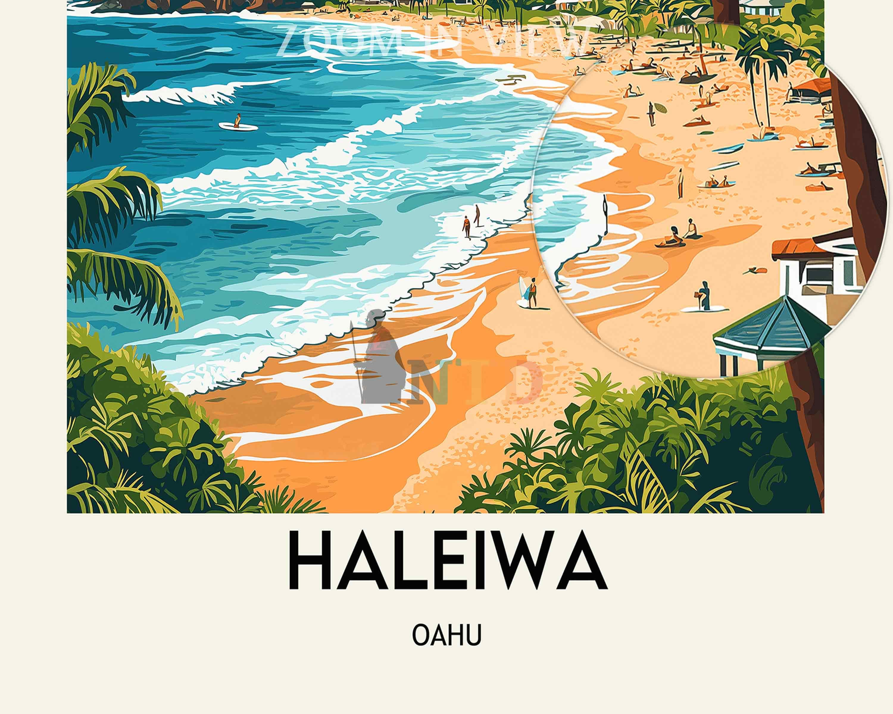 Haleiwa Hawaii Poster, North Shore Oahu Print, Haleiwa Travel