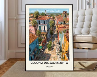 Plakat Colonia, sztuka ścienna Colonia, wydruk Colonia, zdjęcie Colonia, sztuka miejska Colonia, podróże Colonia, mapa Colonia, sztuka Colonia, Colonia Urugwaj