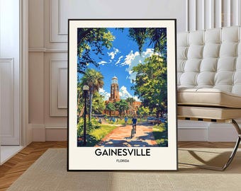Gainesville Travel Poster, Gainesville Wall Art, Gainesville Poster Print, Gainesville Photo, Gainesville Decor, Gainesville Florida